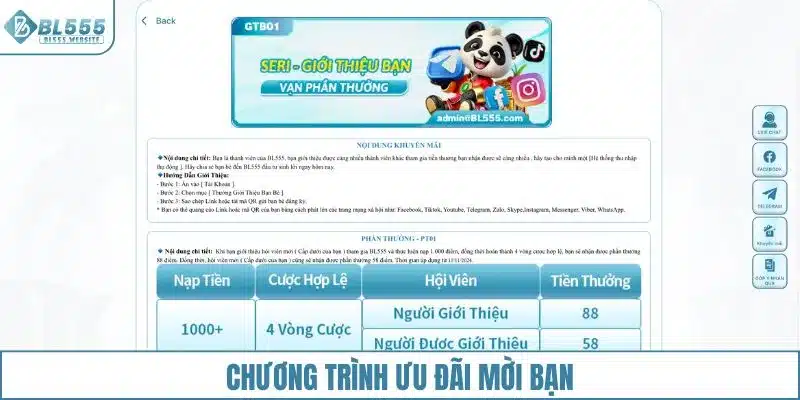 Chương trình ưu đãi mời bạn