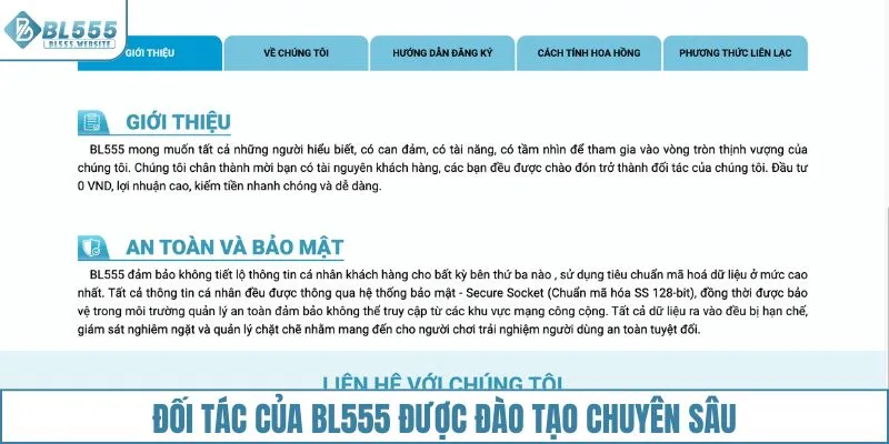 Đối tác của BL555 được đào tạo chuyên sâu